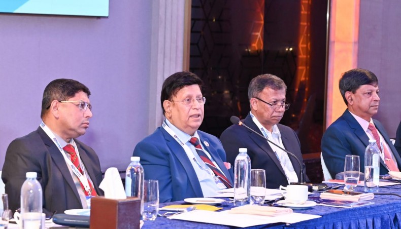 Foreign minister AK Abdul Momen (center).