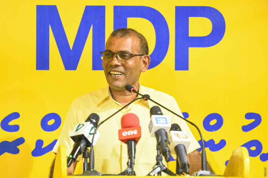 MDP's leader and Parliament Speaker, Mohamed Nasheed. (Sun Photo/Mohamed Hayyan)